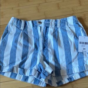 Forever 21 blue/white stripe shorts